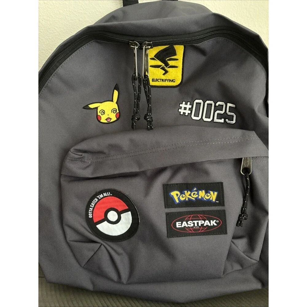 Pokemon x Eastpak Day Pak'r Patches Grey Gray Backpack 0025 NEW